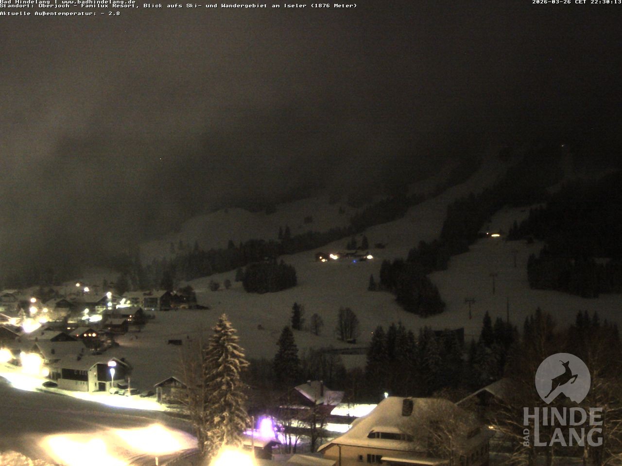 Archiv Foto Webcam Sicht vom Kinderhotel Oberjoch aus auf das Skigebiet gegenüber