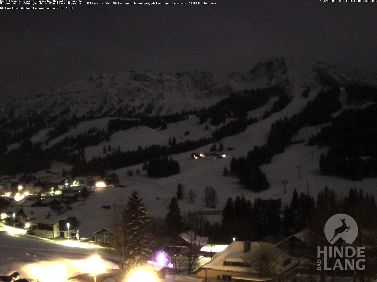 Archiv Foto Webcam Sicht vom Kinderhotel Oberjoch aus auf das Skigebiet gegenüber