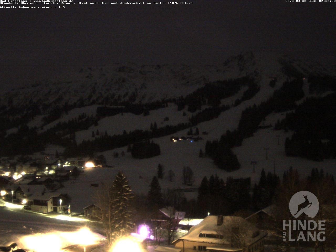 Archiv Foto Webcam Sicht vom Kinderhotel Oberjoch aus auf das Skigebiet gegenüber