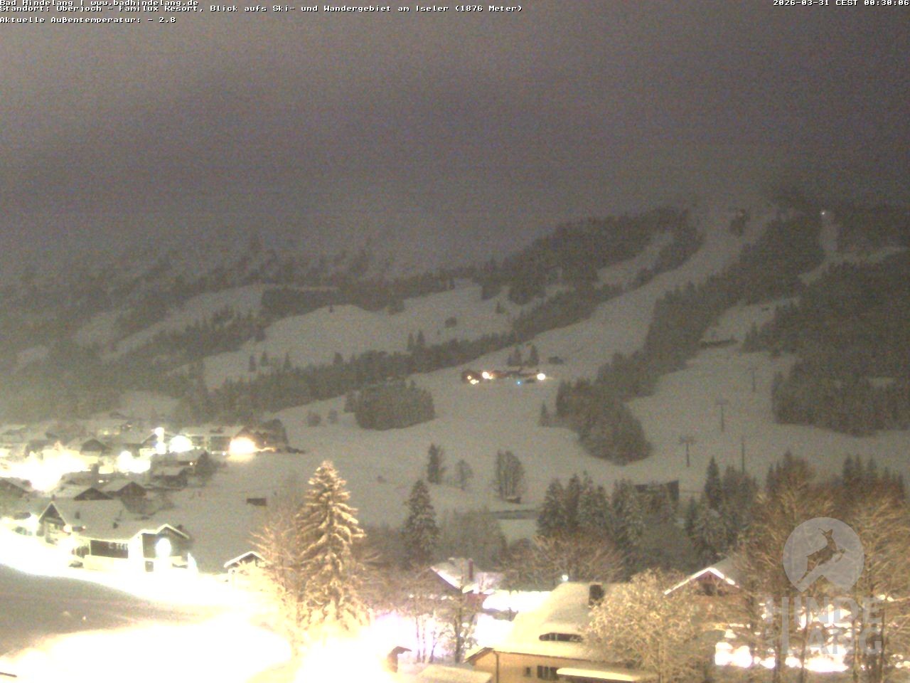 Archiv Foto Webcam Sicht vom Kinderhotel Oberjoch aus auf das Skigebiet gegenüber
