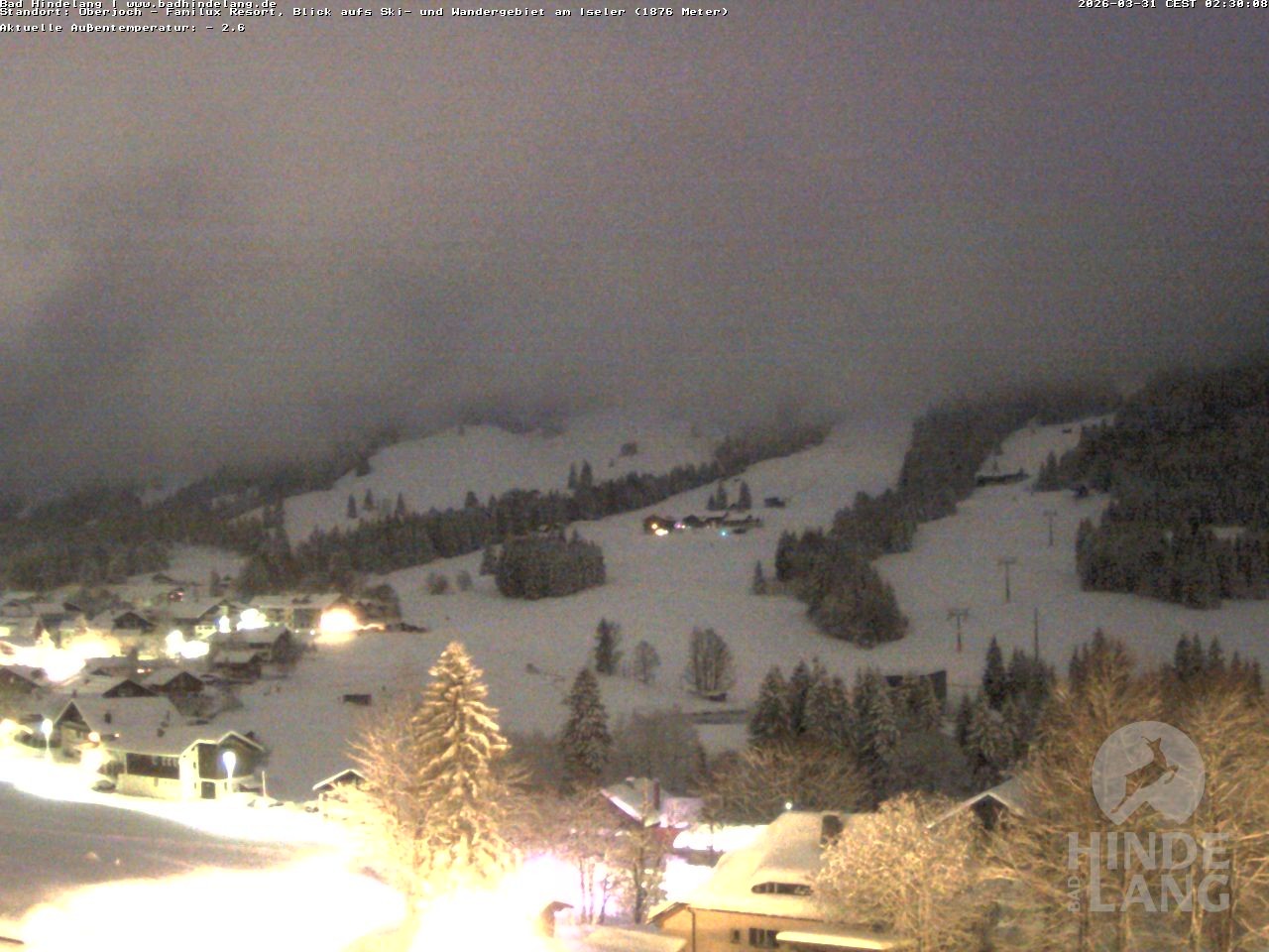 Archiv Foto Webcam Sicht vom Kinderhotel Oberjoch aus auf das Skigebiet gegenüber