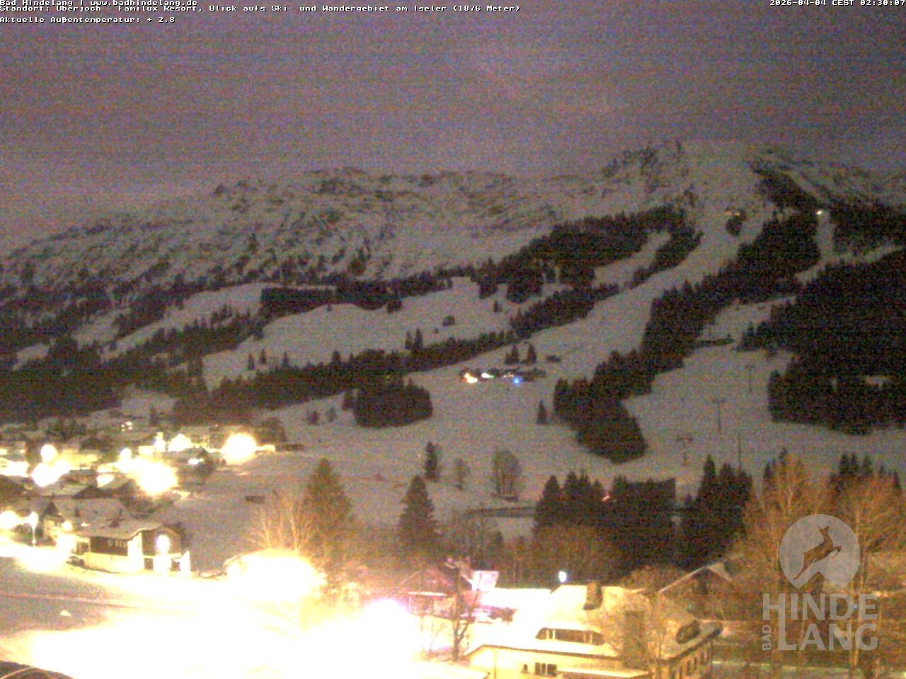 Archiv Foto Webcam Sicht vom Kinderhotel Oberjoch aus auf das Skigebiet gegenüber