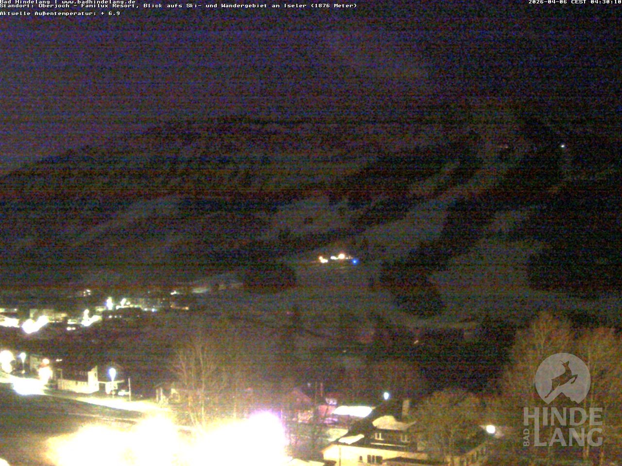 Archiv Foto Webcam Sicht vom Kinderhotel Oberjoch aus auf das Skigebiet gegenüber