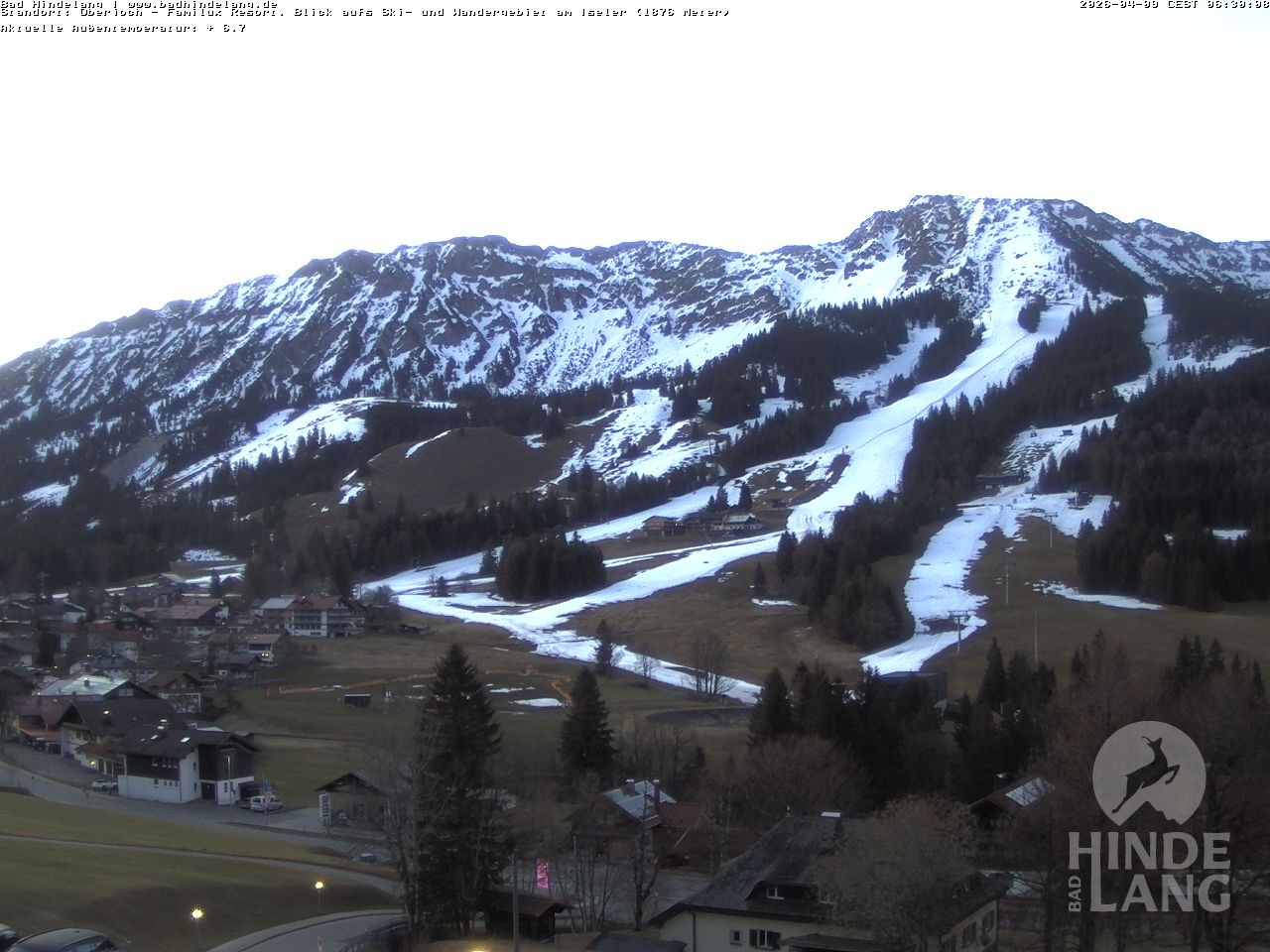 Archiv Foto Webcam Sicht vom Kinderhotel Oberjoch aus auf das Skigebiet gegenüber