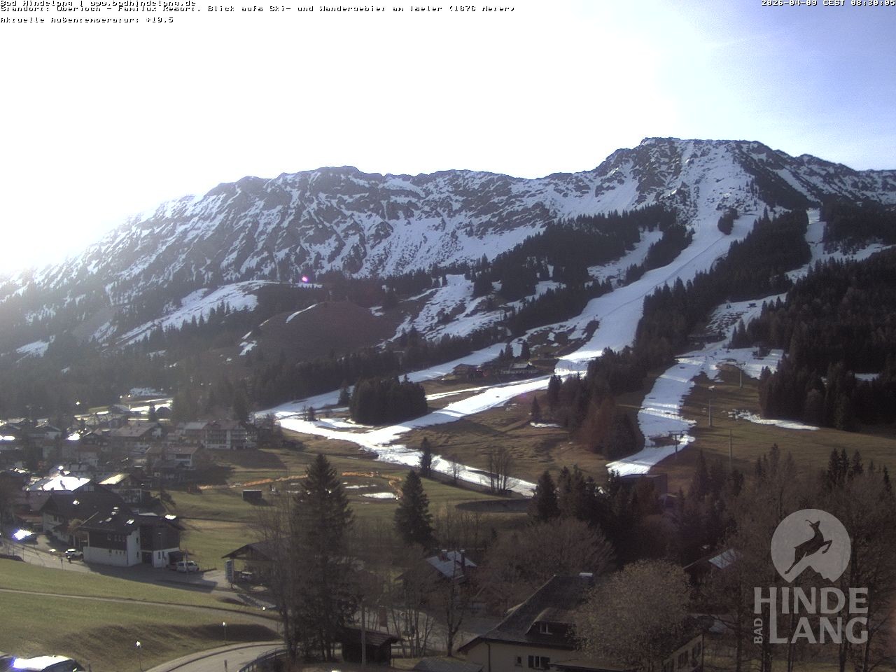 Archiv Foto Webcam Sicht vom Kinderhotel Oberjoch aus auf das Skigebiet gegenüber