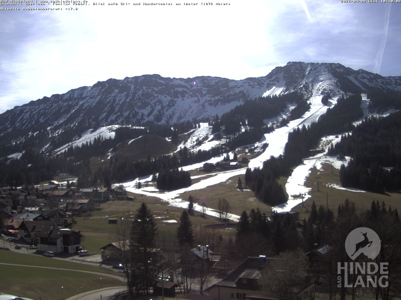 Archiv Foto Webcam Sicht vom Kinderhotel Oberjoch aus auf das Skigebiet gegenüber