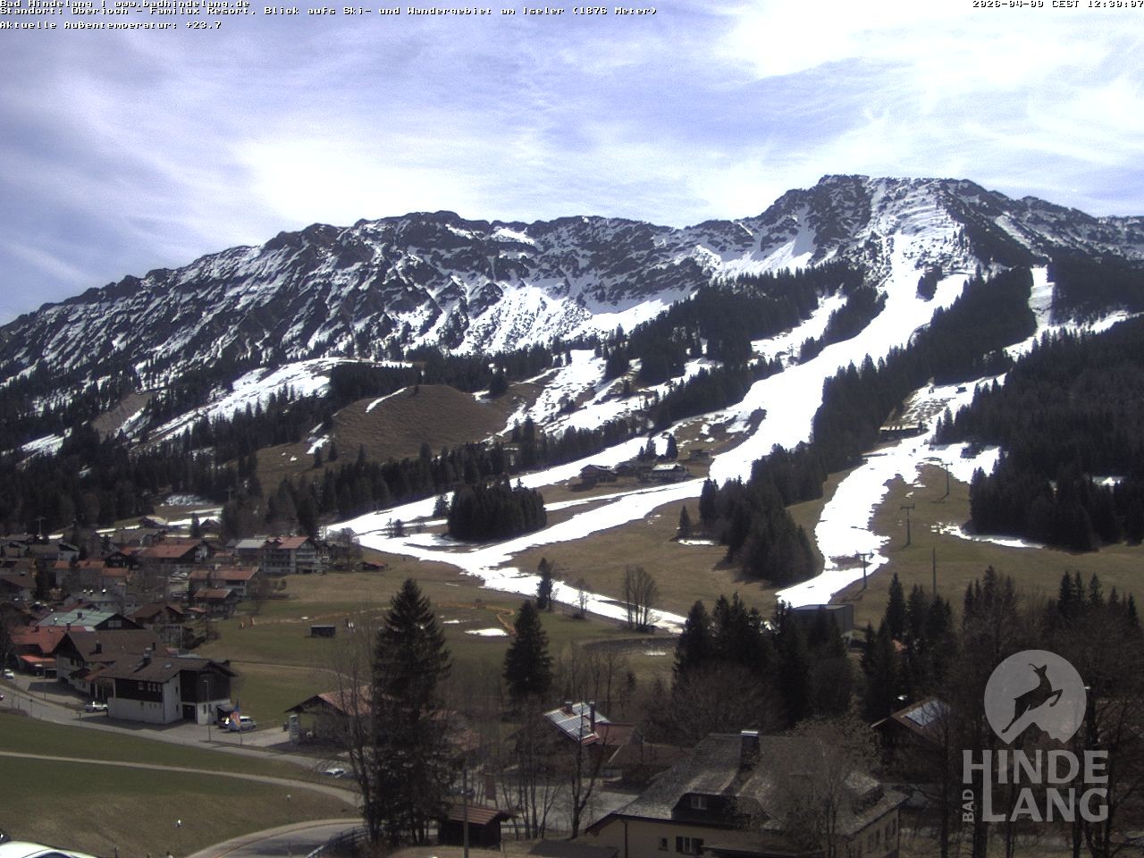 Archiv Foto Webcam Sicht vom Kinderhotel Oberjoch aus auf das Skigebiet gegenüber