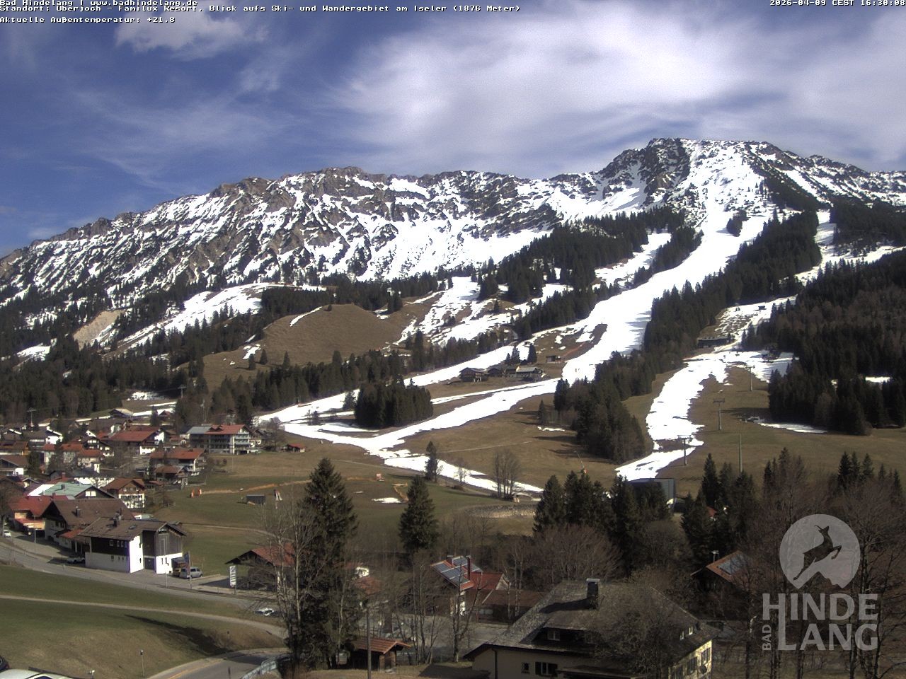 Archiv Foto Webcam Sicht vom Kinderhotel Oberjoch aus auf das Skigebiet gegenüber