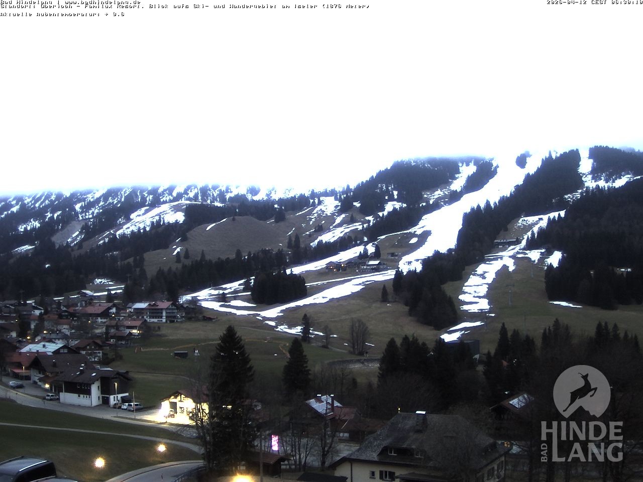 Archiv Foto Webcam Sicht vom Kinderhotel Oberjoch aus auf das Skigebiet gegenüber