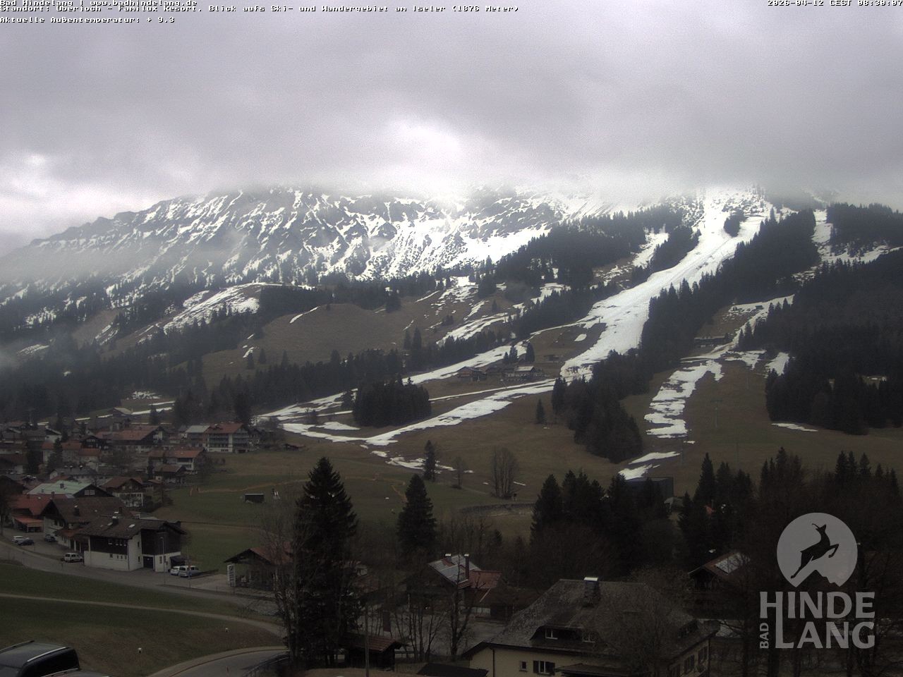 Archiv Foto Webcam Sicht vom Kinderhotel Oberjoch aus auf das Skigebiet gegenüber