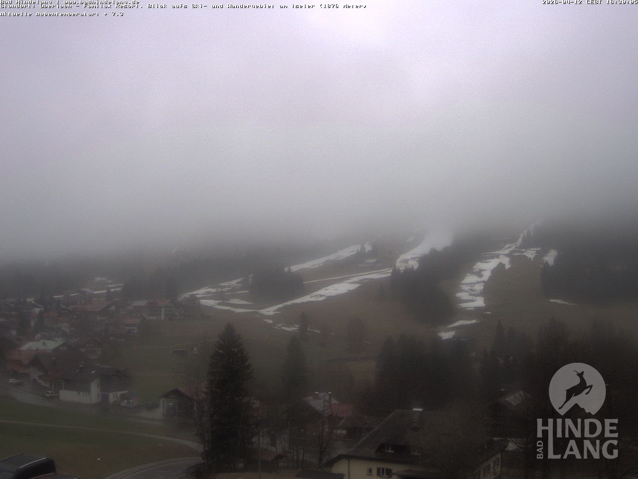 Archiv Foto Webcam Sicht vom Kinderhotel Oberjoch aus auf das Skigebiet gegenüber