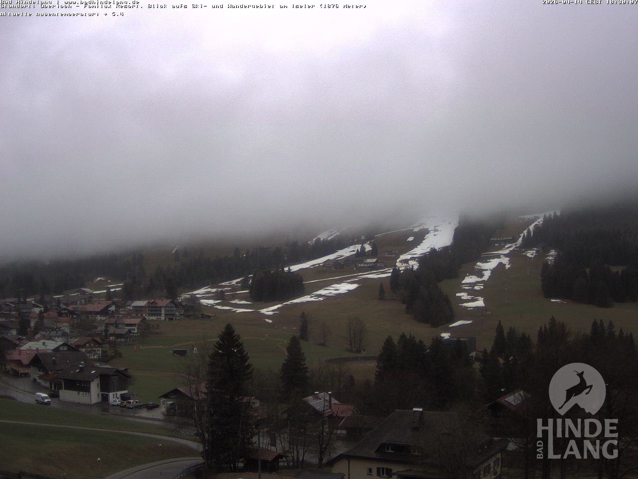 Archiv Foto Webcam Sicht vom Kinderhotel Oberjoch aus auf das Skigebiet gegenüber
