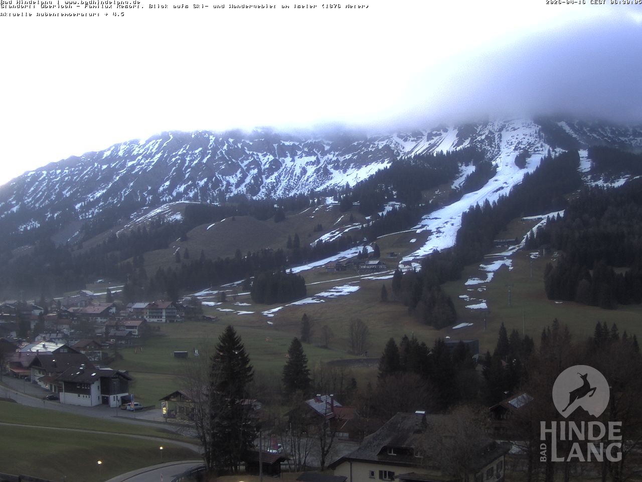 Archiv Foto Webcam Sicht vom Kinderhotel Oberjoch aus auf das Skigebiet gegenüber
