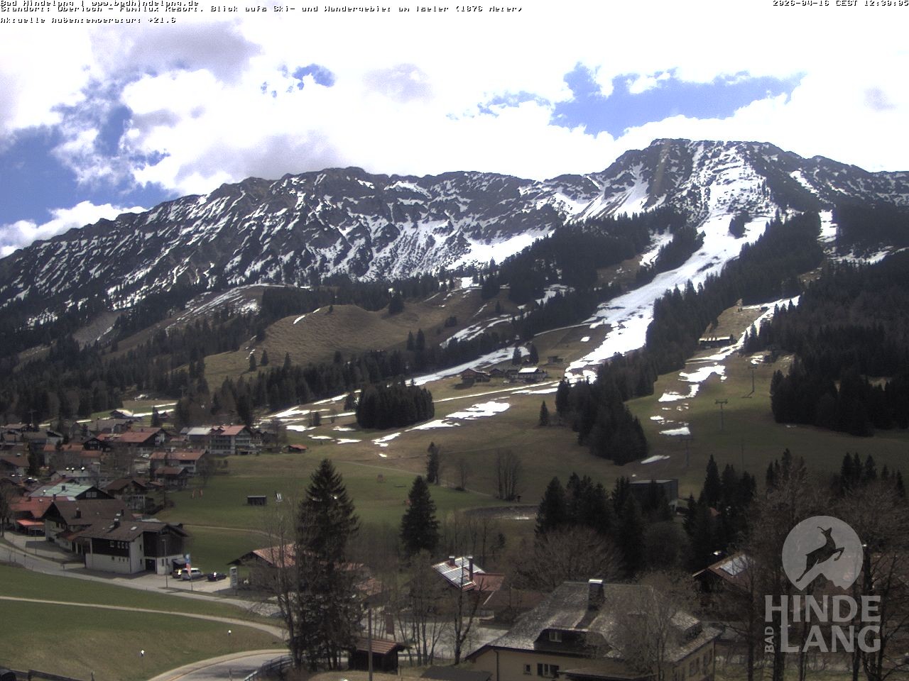 Archiv Foto Webcam Sicht vom Kinderhotel Oberjoch aus auf das Skigebiet gegenüber