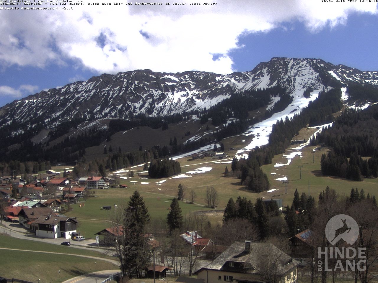 Archiv Foto Webcam Sicht vom Kinderhotel Oberjoch aus auf das Skigebiet gegenüber