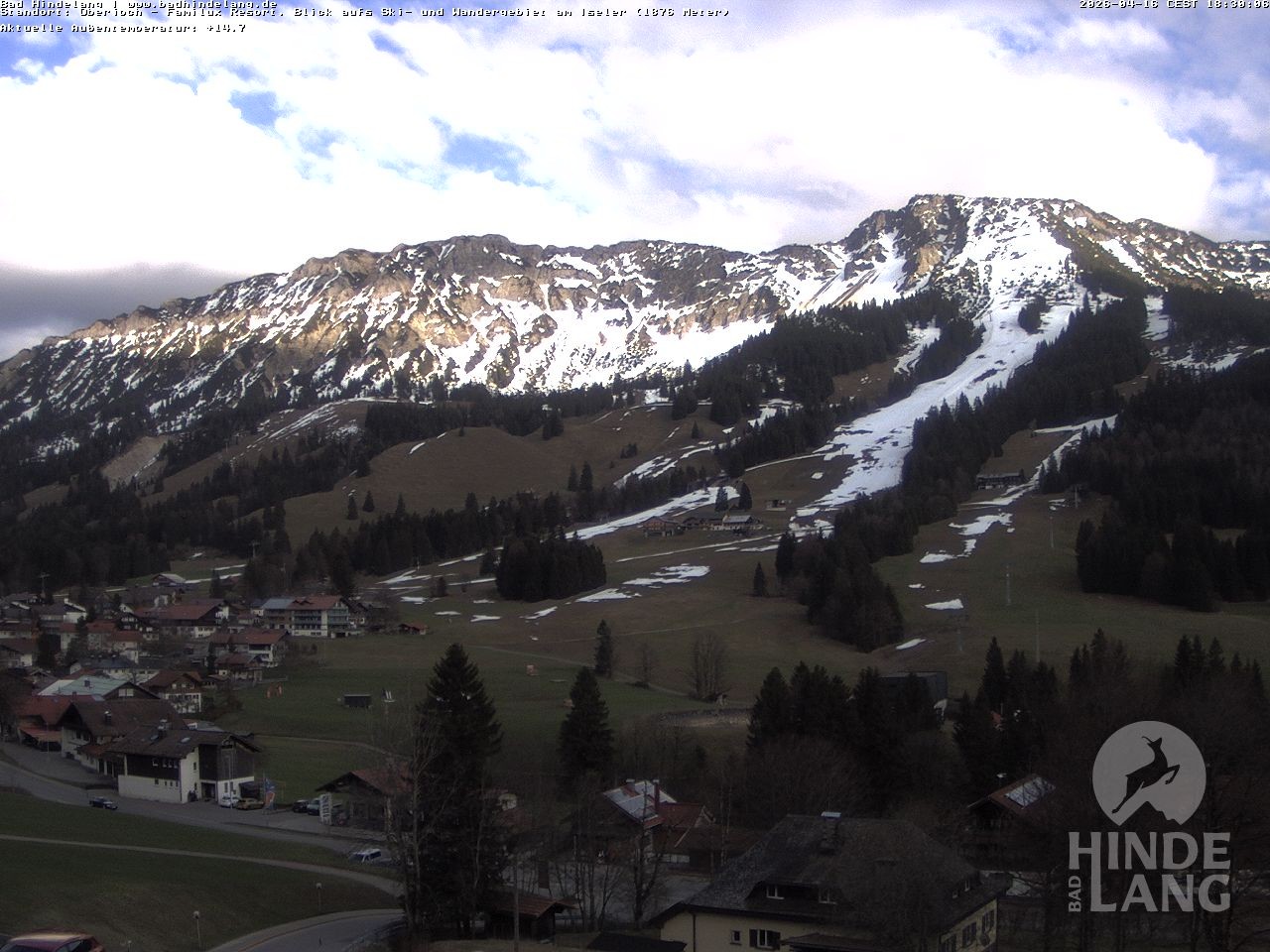 Archiv Foto Webcam Sicht vom Kinderhotel Oberjoch aus auf das Skigebiet gegenüber