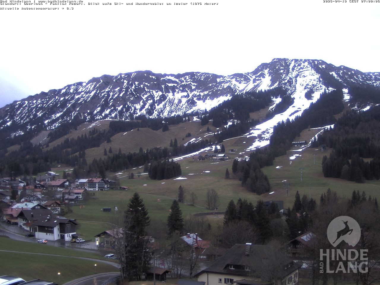 Archiv Foto Webcam Sicht vom Kinderhotel Oberjoch aus auf das Skigebiet gegenüber
