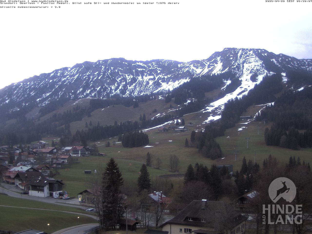 Archiv Foto Webcam Sicht vom Kinderhotel Oberjoch aus auf das Skigebiet gegenüber