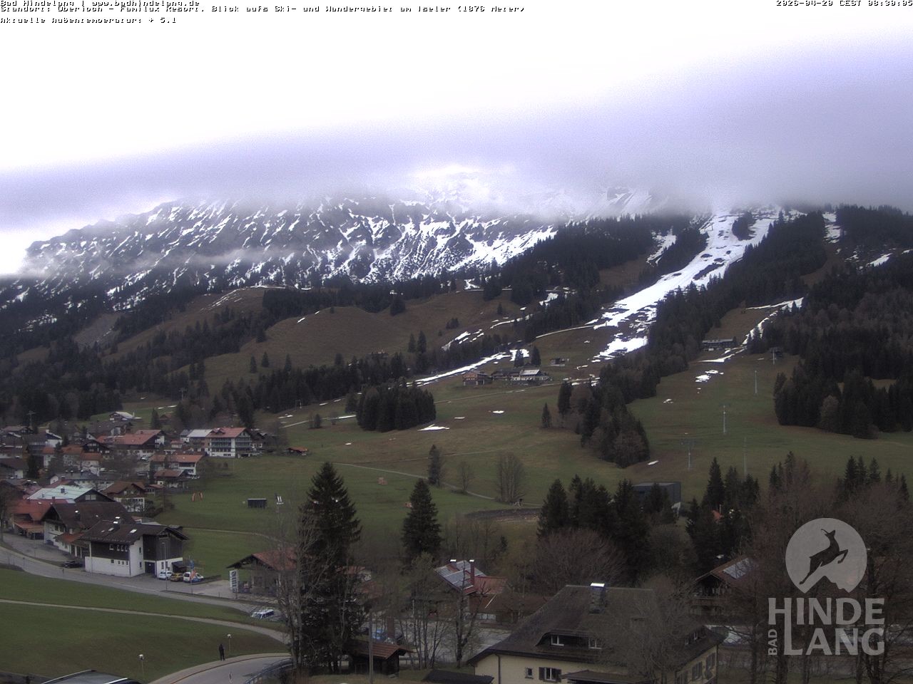 Archiv Foto Webcam Sicht vom Kinderhotel Oberjoch aus auf das Skigebiet gegenüber