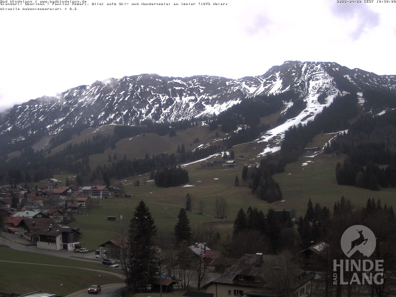 Archiv Foto Webcam Sicht vom Kinderhotel Oberjoch aus auf das Skigebiet gegenüber