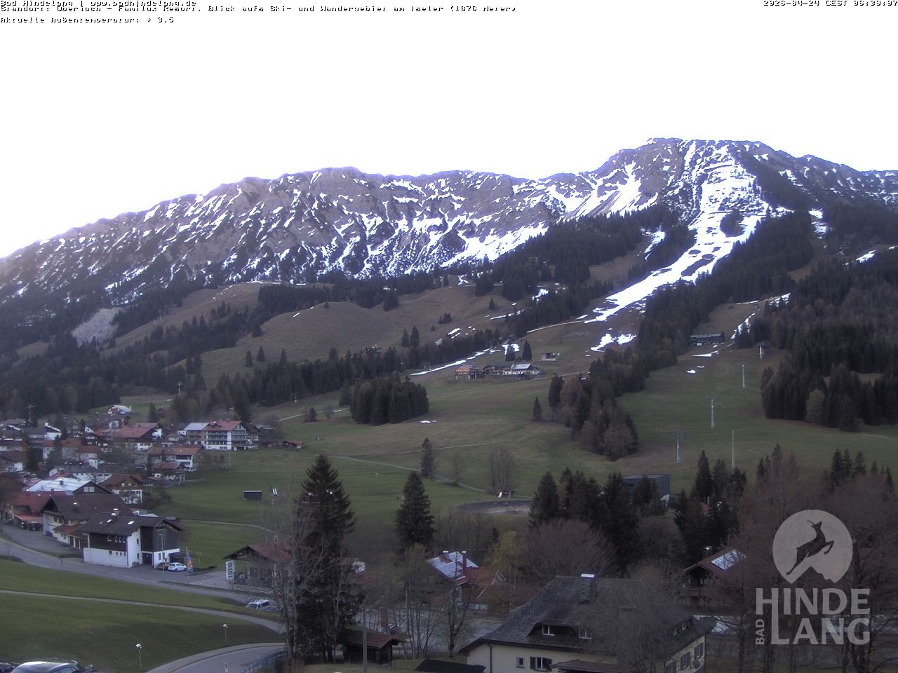 Archiv Foto Webcam Sicht vom Kinderhotel Oberjoch aus auf das Skigebiet gegenüber