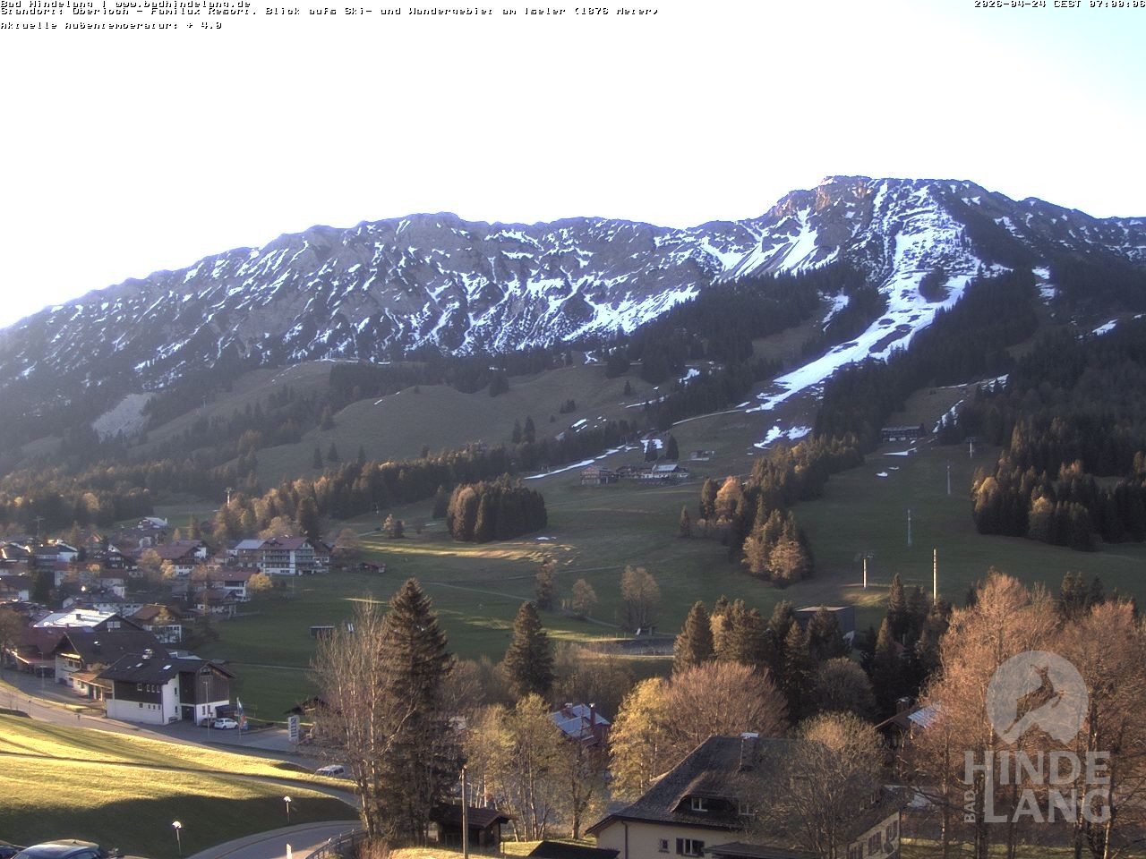 Archiv Foto Webcam Sicht vom Kinderhotel Oberjoch aus auf das Skigebiet gegenüber