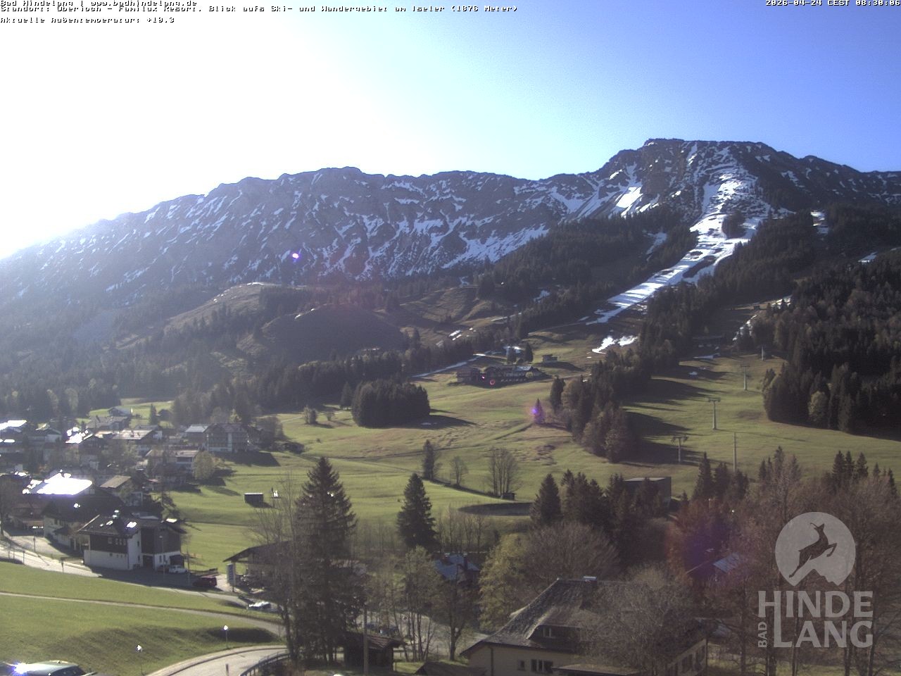 Archiv Foto Webcam Sicht vom Kinderhotel Oberjoch aus auf das Skigebiet gegenüber