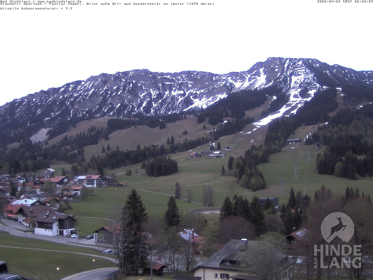 Archiv Foto Webcam Sicht vom Kinderhotel Oberjoch aus auf das Skigebiet gegenüber