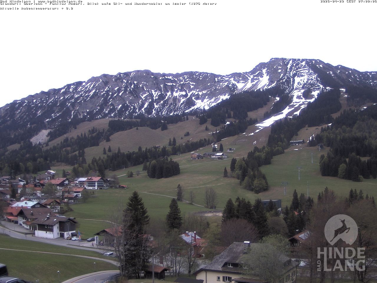 Archiv Foto Webcam Sicht vom Kinderhotel Oberjoch aus auf das Skigebiet gegenüber