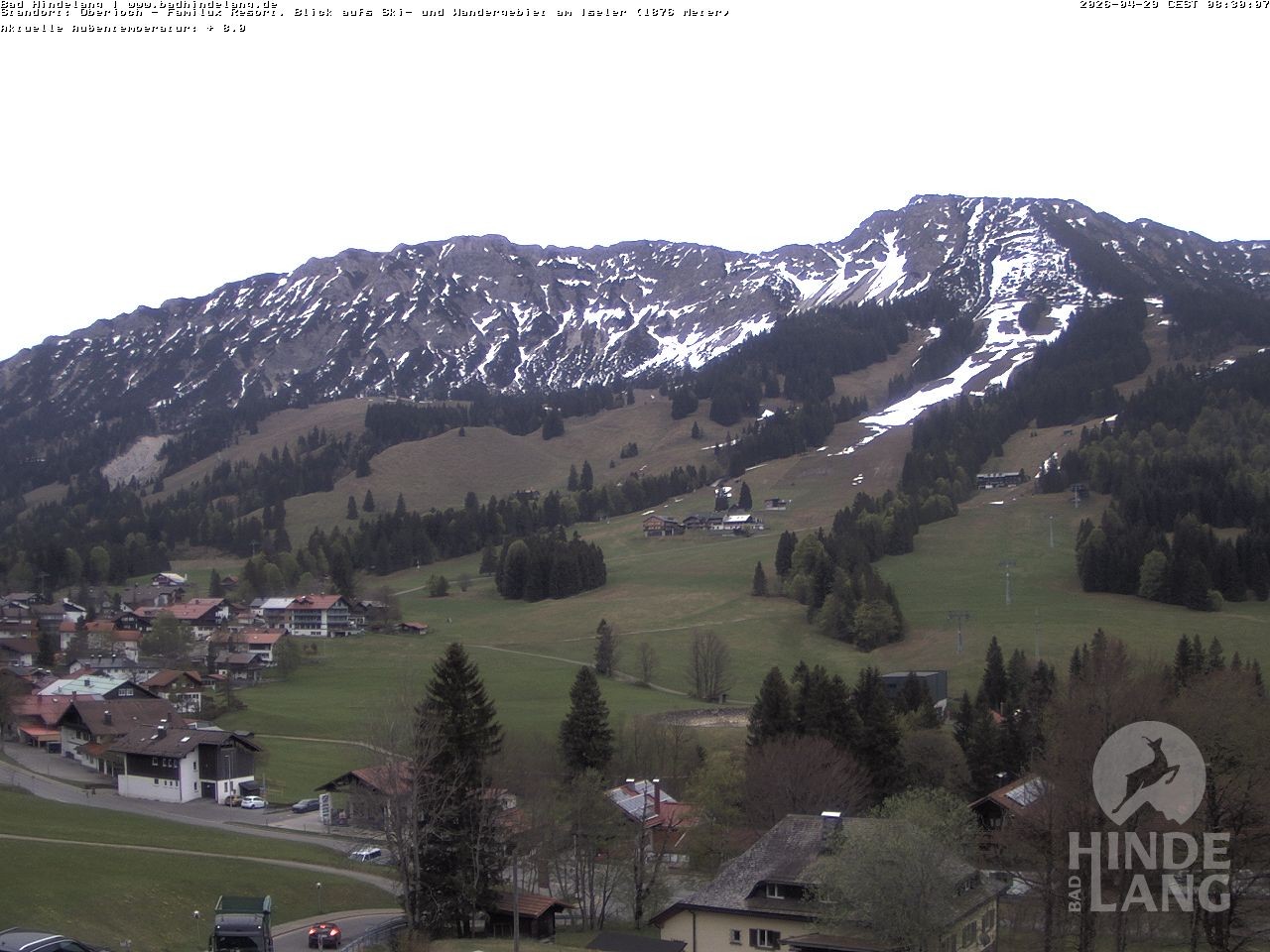 Archiv Foto Webcam Sicht vom Kinderhotel Oberjoch aus auf das Skigebiet gegenüber