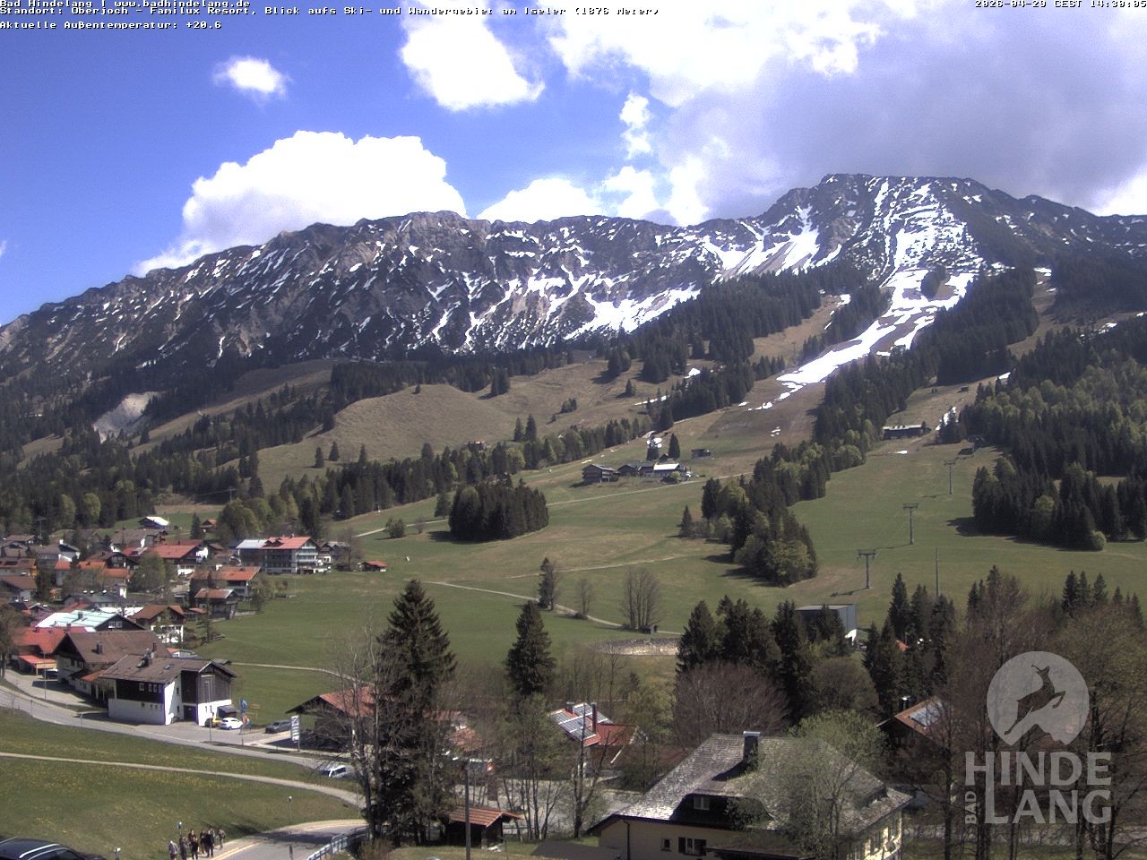 Archiv Foto Webcam Sicht vom Kinderhotel Oberjoch aus auf das Skigebiet gegenüber