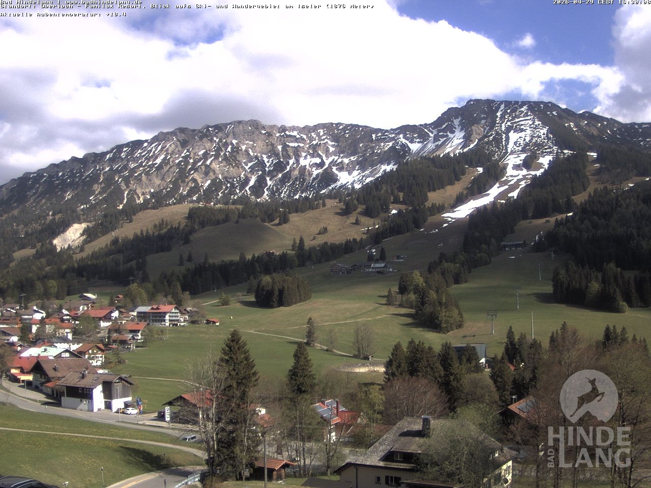Archiv Foto Webcam Sicht vom Kinderhotel Oberjoch aus auf das Skigebiet gegenüber