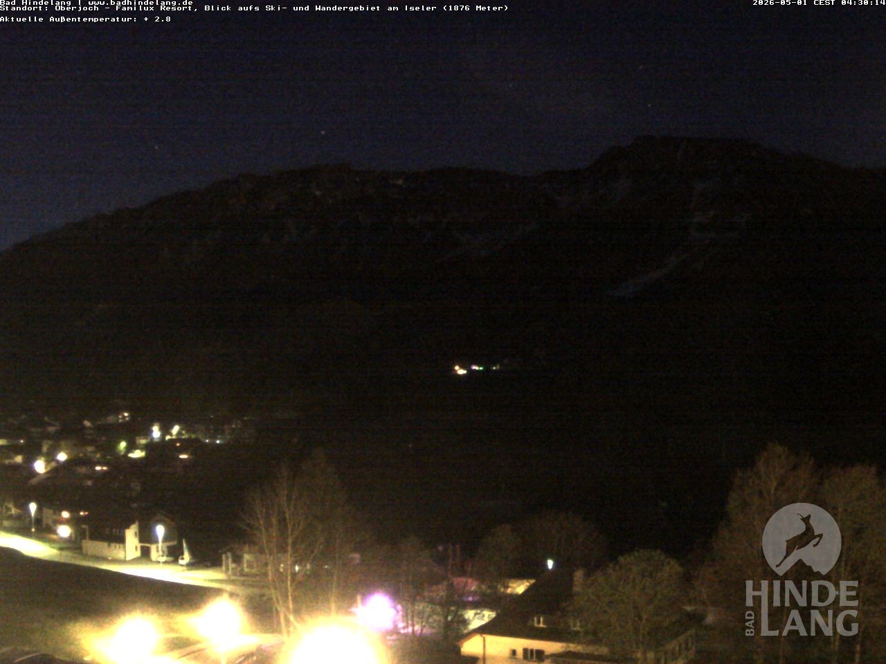 Archived image Webcam View of the kids hotel Oberjoch at the slopes in front
