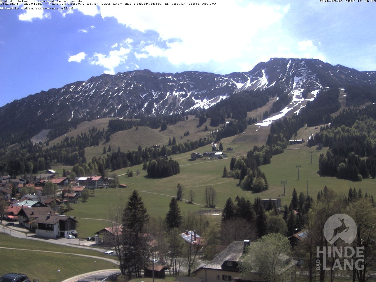Archiv Foto Webcam Sicht vom Kinderhotel Oberjoch aus auf das Skigebiet gegenüber