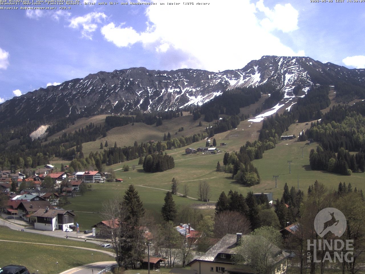 Archiv Foto Webcam Sicht vom Kinderhotel Oberjoch aus auf das Skigebiet gegenüber