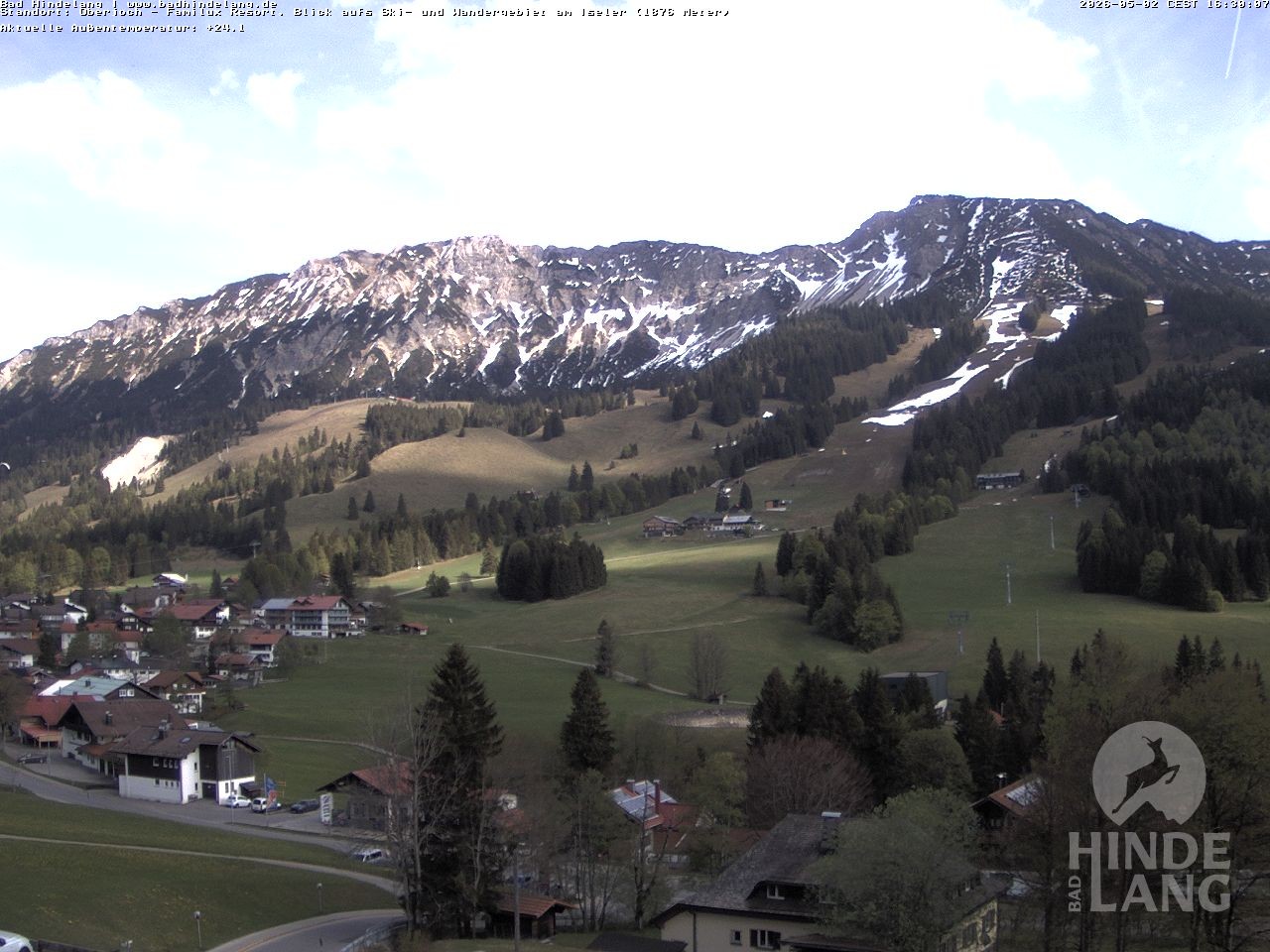 Archiv Foto Webcam Sicht vom Kinderhotel Oberjoch aus auf das Skigebiet gegenüber