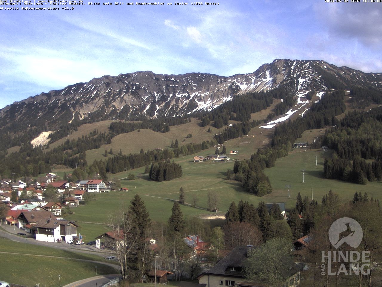 Archiv Foto Webcam Sicht vom Kinderhotel Oberjoch aus auf das Skigebiet gegenüber