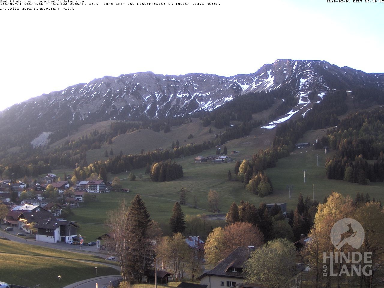 Archiv Foto Webcam Sicht vom Kinderhotel Oberjoch aus auf das Skigebiet gegenüber
