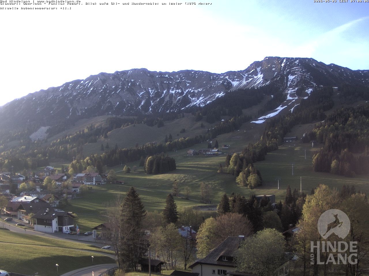 Archiv Foto Webcam Sicht vom Kinderhotel Oberjoch aus auf das Skigebiet gegenüber