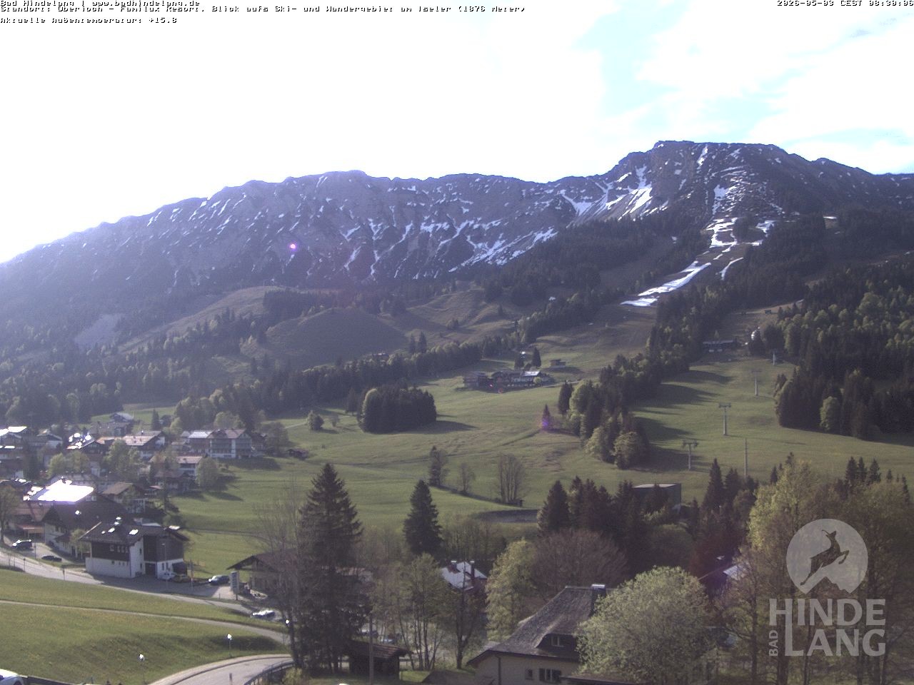 Archiv Foto Webcam Sicht vom Kinderhotel Oberjoch aus auf das Skigebiet gegenüber