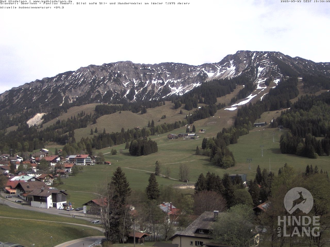 Archiv Foto Webcam Sicht vom Kinderhotel Oberjoch aus auf das Skigebiet gegenüber