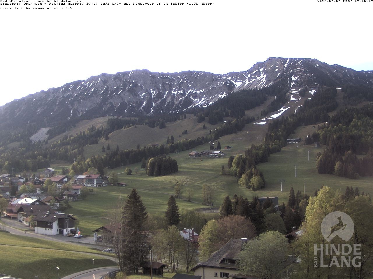 Archiv Foto Webcam Sicht vom Kinderhotel Oberjoch aus auf das Skigebiet gegenüber