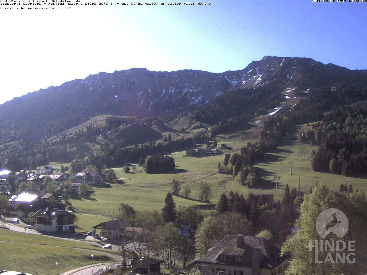 Archiv Foto Webcam Sicht vom Kinderhotel Oberjoch aus auf das Skigebiet gegenüber