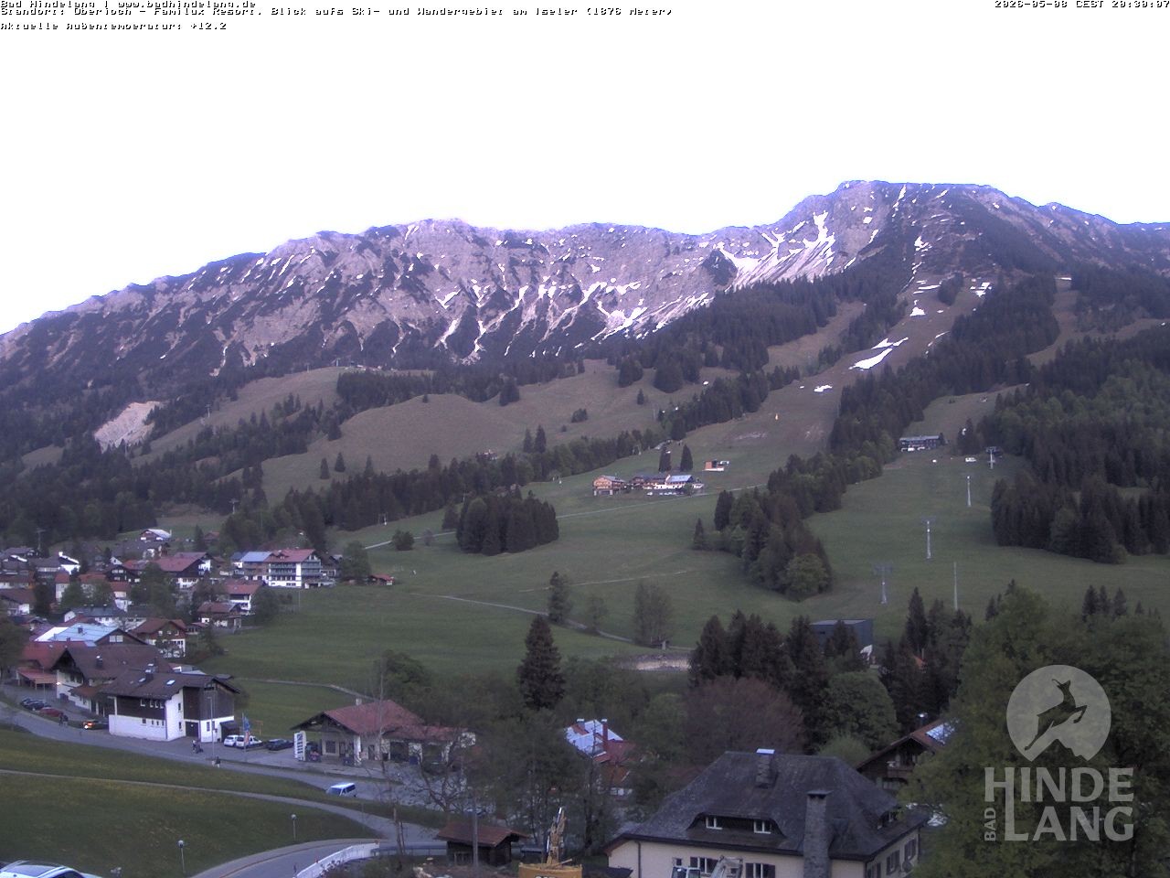 Archiv Foto Webcam Sicht vom Kinderhotel Oberjoch aus auf das Skigebiet gegenüber