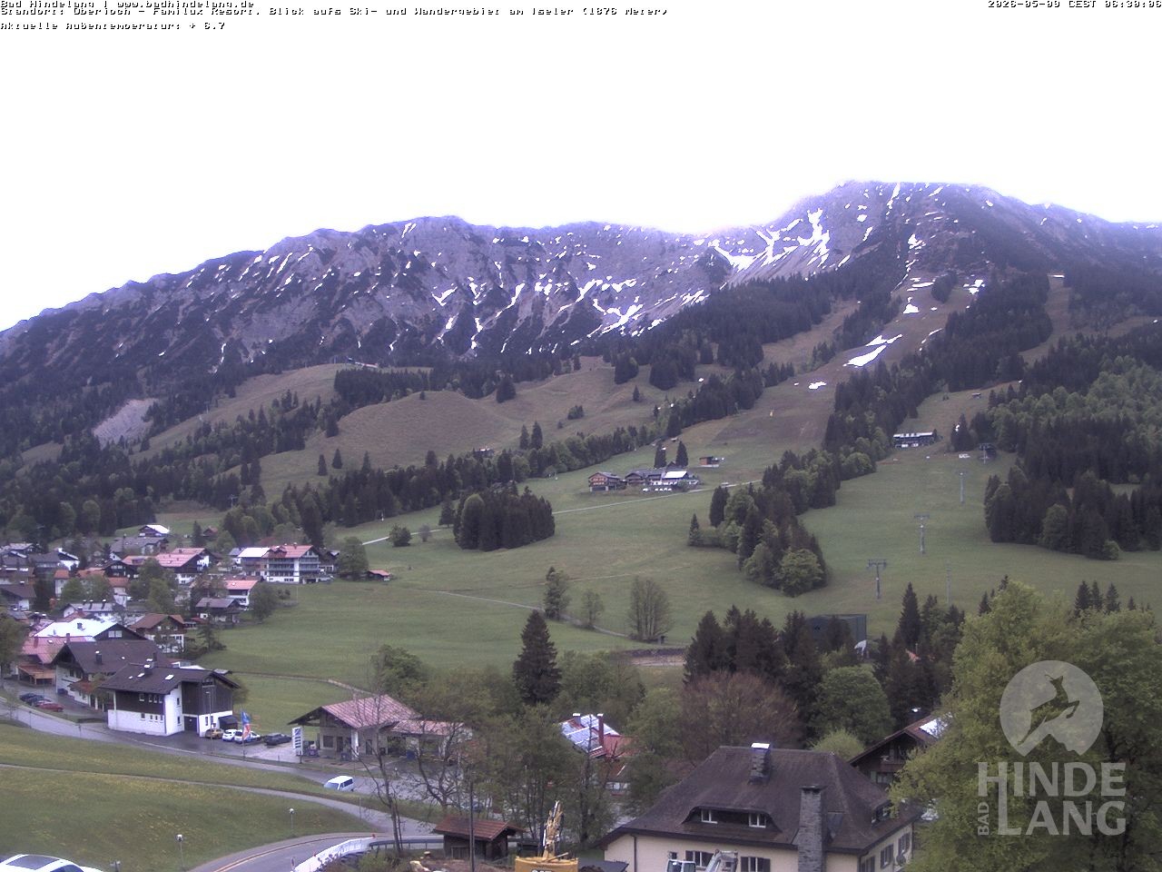 Archiv Foto Webcam Sicht vom Kinderhotel Oberjoch aus auf das Skigebiet gegenüber