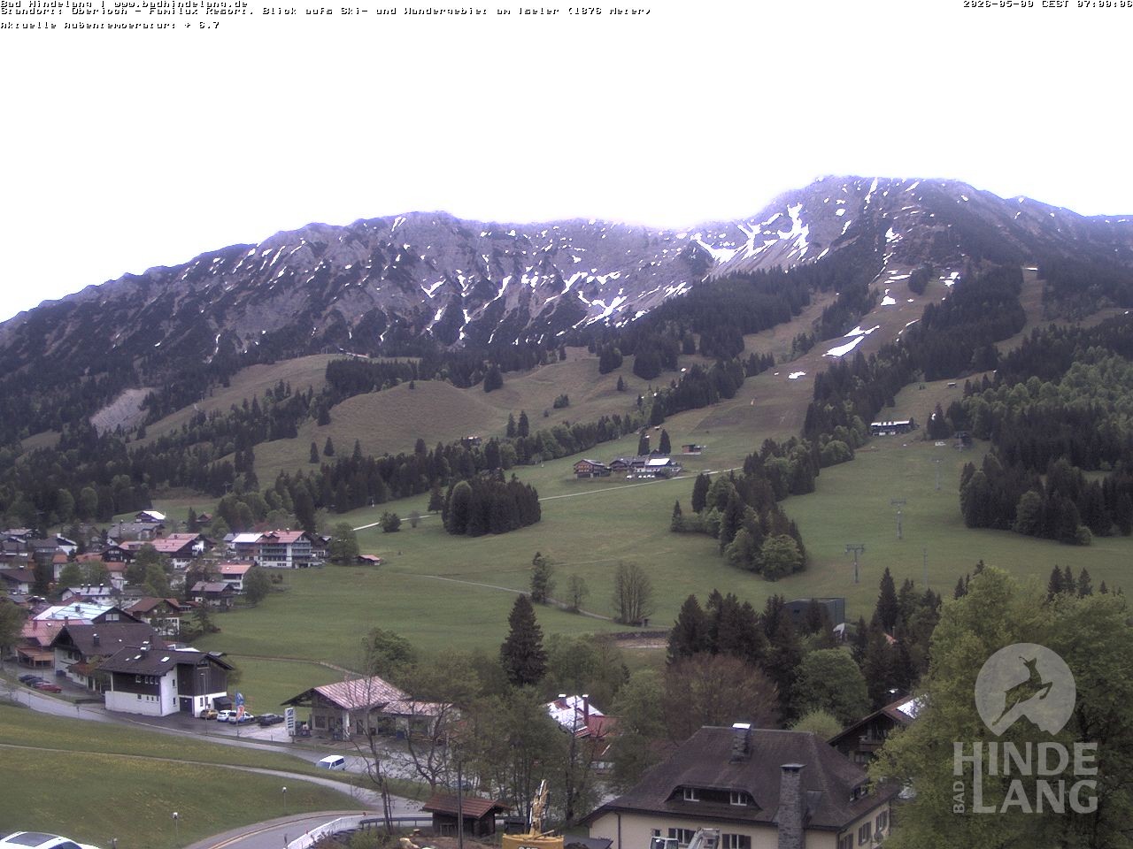 Archiv Foto Webcam Sicht vom Kinderhotel Oberjoch aus auf das Skigebiet gegenüber