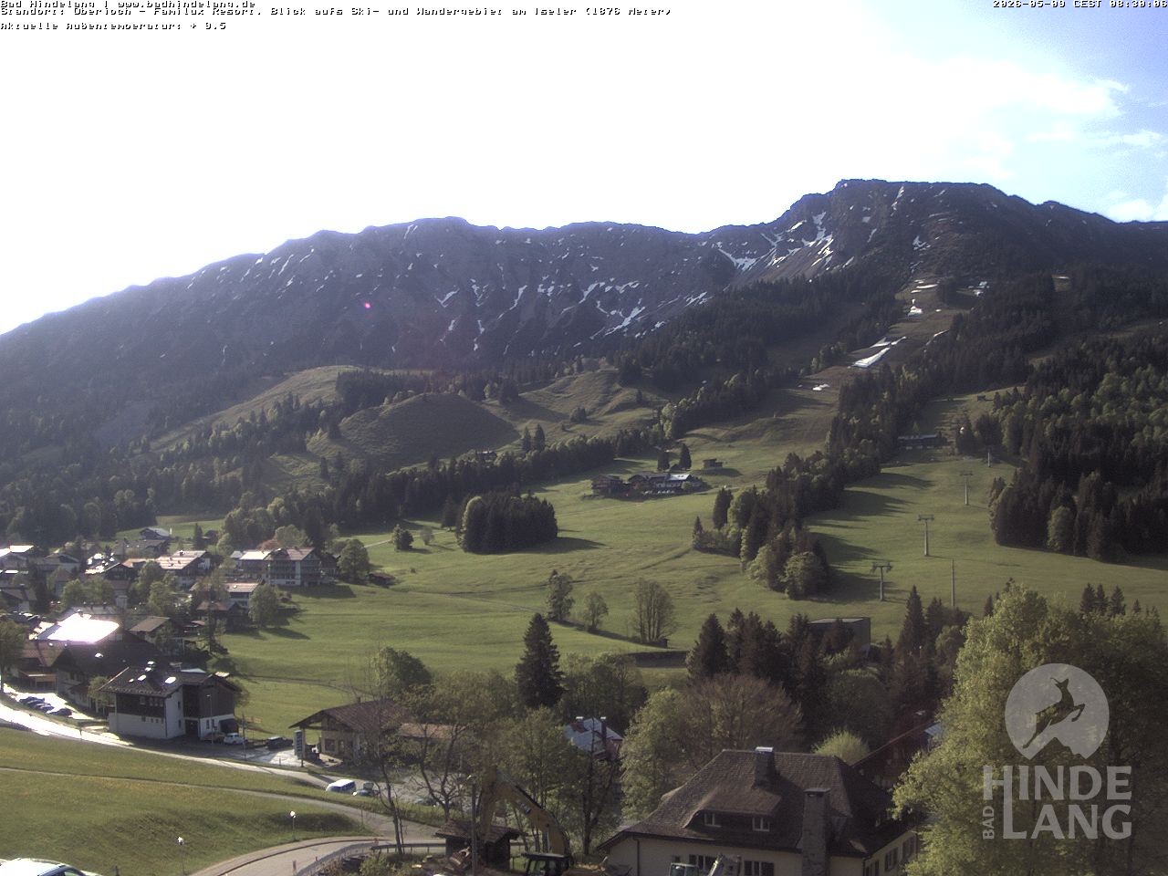 Archiv Foto Webcam Sicht vom Kinderhotel Oberjoch aus auf das Skigebiet gegenüber