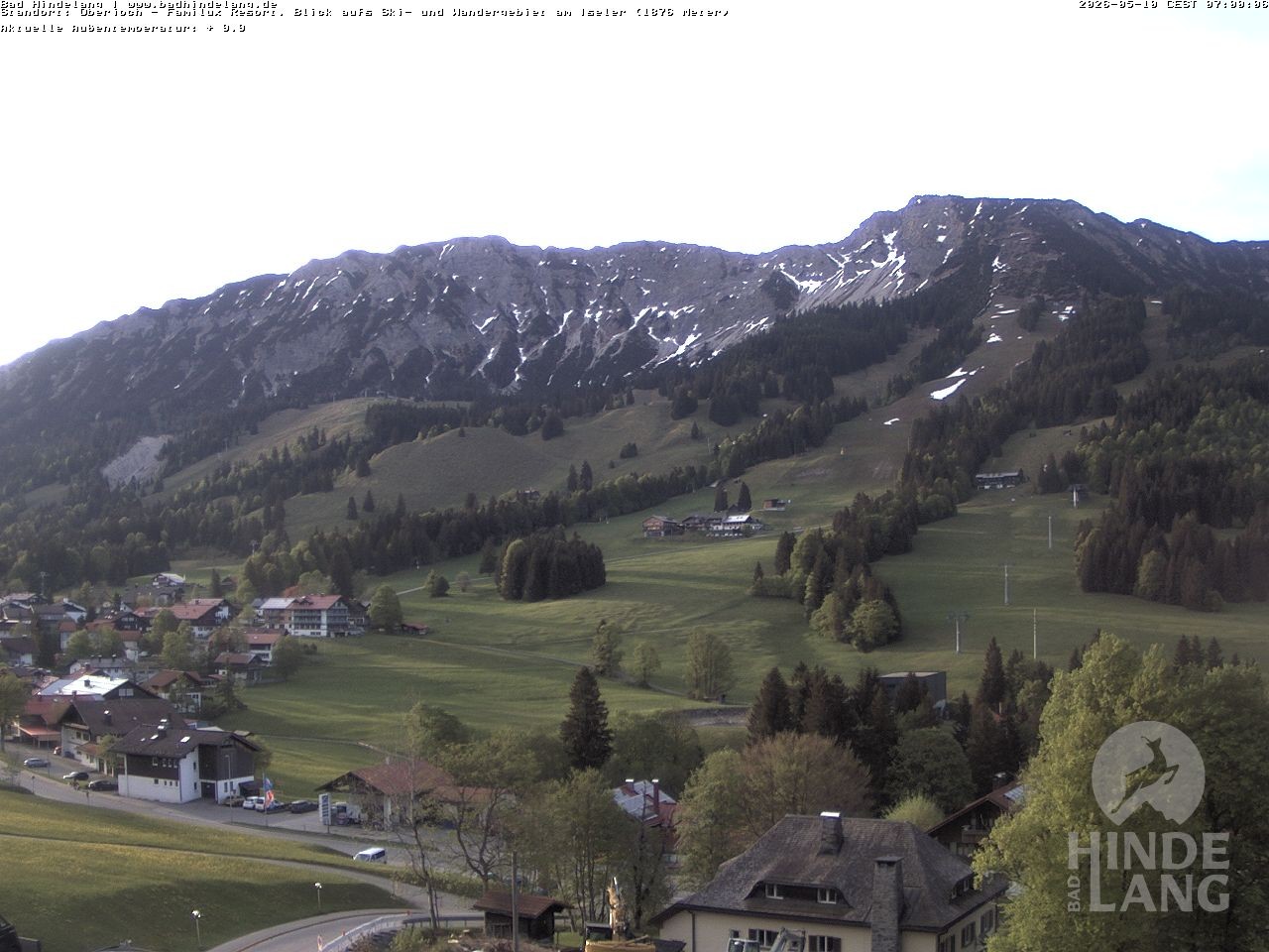 Archiv Foto Webcam Sicht vom Kinderhotel Oberjoch aus auf das Skigebiet gegenüber