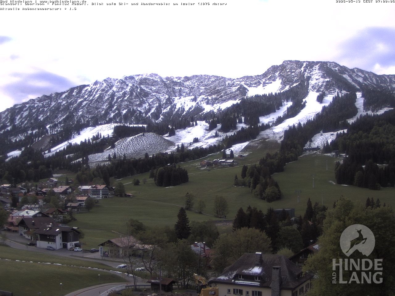 Archiv Foto Webcam Sicht vom Kinderhotel Oberjoch aus auf das Skigebiet gegenüber