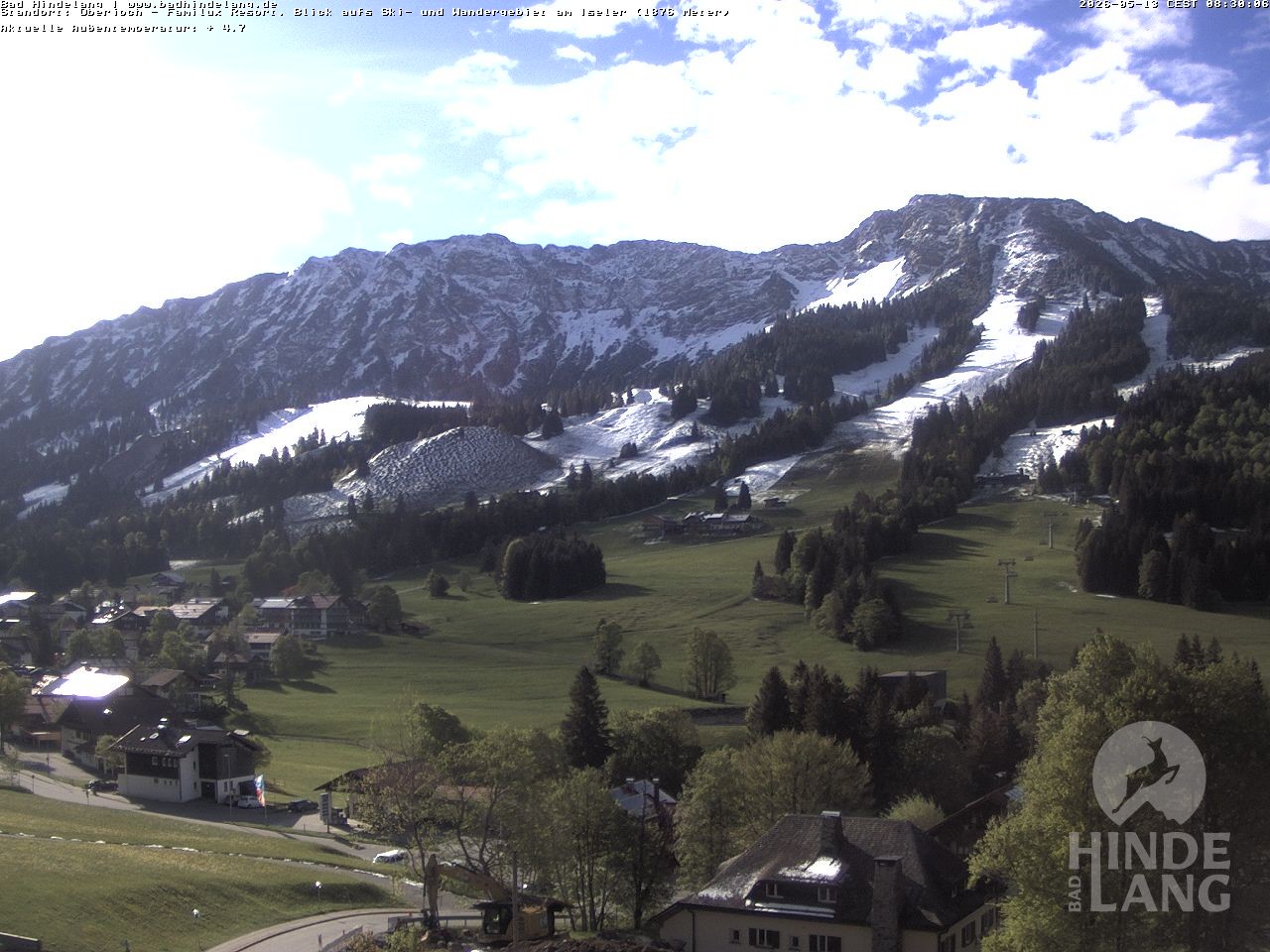 Archiv Foto Webcam Sicht vom Kinderhotel Oberjoch aus auf das Skigebiet gegenüber